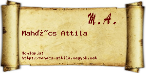 Mahács Attila névjegykártya